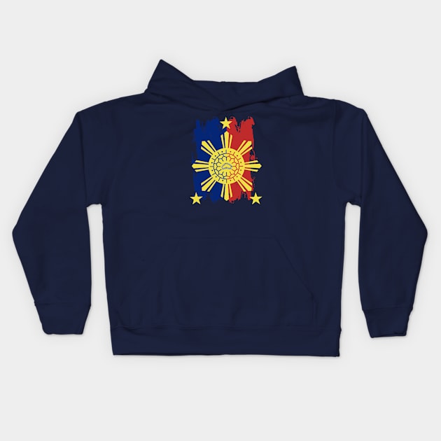 Philippine Flag / 3 Stars & Sun / Baybayin - BA Kids Hoodie by Pirma Pinas